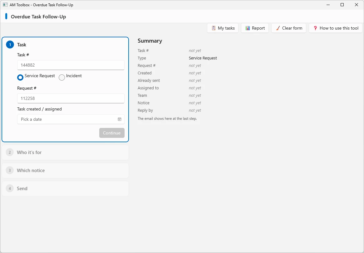 Overdue Task Follow-Up tool